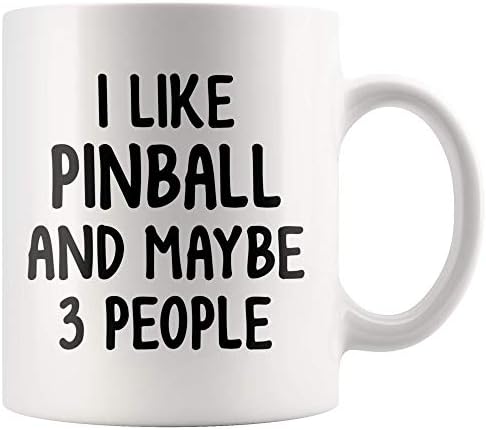 Mellowbasic אני אוהב פינבול ואולי 3 אנשים - ספל קפה פינבול מצחיק - מתנה פינבול - מתנה לחובב פינבול -