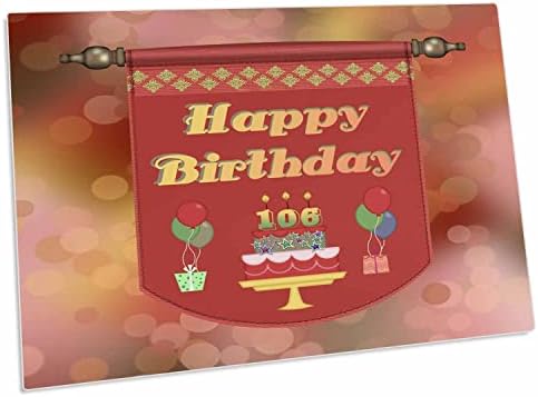 3drose Banner Happy 106 יום הולדת, עוגה עם מתנות ו. - כרית שולחן כרית הניבה מחצלות
