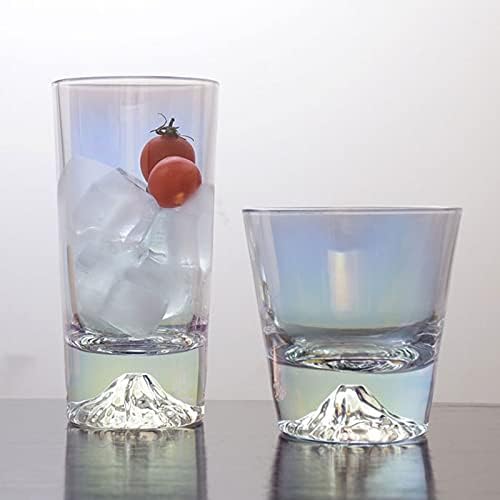 מים משקפיים שלג הר צבעוני זכוכית כוס 4-חתיכה להגדיר 9 עוז ו 10 עוז אופציונלי. מיץ חלב קפה כלי זכוכית עופרת
