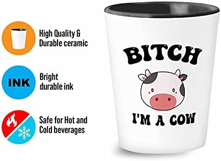 בועה מחבקת כוס שוט של בעלי חיים 1.5 עוז-אני פרה - חקלאי חווה קוואי אוהבי פרות חמודים סרקזם