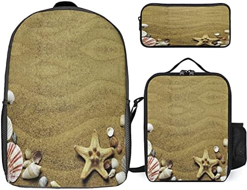 חוף כוכב ים בית ספר תרמיל סטים עבור תלמיד חמוד מודפס תיק של סט עם מבודד הצהריים תיבת קלמר