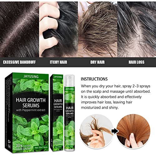 מנטה שיער צמיחת סרומים טבעי שיער צמיחת שמן שיער טיפול חיוני עבור להפסיק נשירת שיער, מקדם צמיחת
