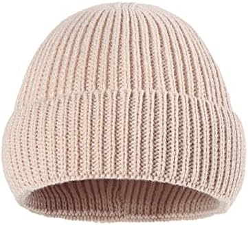 סתיו וחורף מוצק צבע ילדי סרוג הורה ילד כובע חם צמר סרוג כובע כובעים