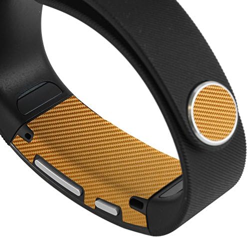 Skinomi סיבי פחמן זהב מלא גוף מלא עור תואם ל- Sony Smartband Talk Techskin עם מגן מסך סרטים ברורה אנטי-בועית