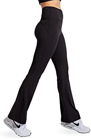 חותלות התלקחות של היקי לנשים - מכנסי יוגה - מכנסי רגל רחבים עם מותניים גבוהים - חותלות רכות מתרחבות