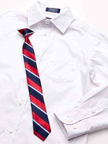 חולצת שמלת צווארון מכופתרת עם שרוול ארוך של איזוד בנים עם עניבה וכיס חזה