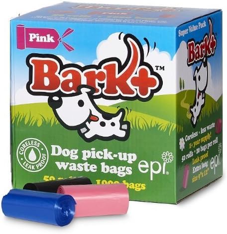 כלב פסולת קקי שקיות, 1000 לספור, ורוד על ידי לנבוח+