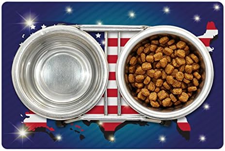 מפת ארצות הברית מחצלת לחיות מחמד למזון ומים, תצוגת חגיגת יום העצמאות של מסיבת יום העצמאות, מלבן