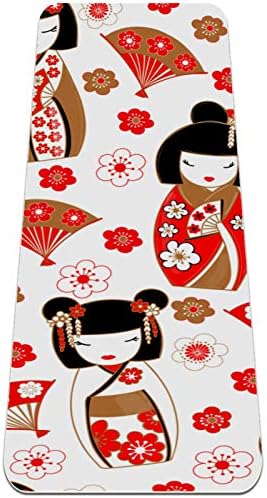 סיבזה אדום יפני ילדה פרימיום עבה יוגה מחצלת ידידותי לסביבה גומי בריאות & כושר החלקה מחצלת עבור כל סוגים