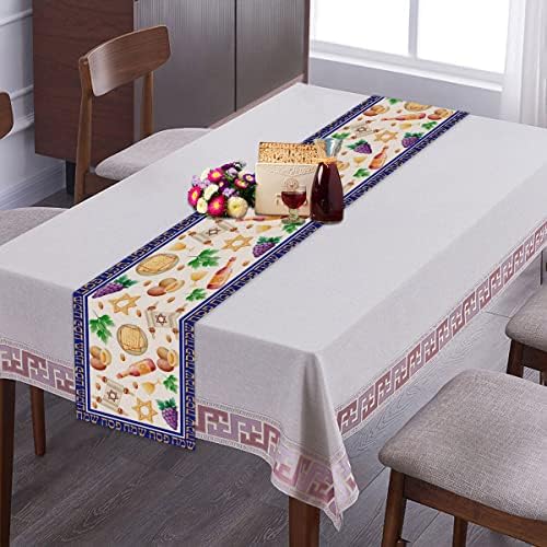 ווהדו פשתן שמח פסח שולחן רץ יהודי חג מסיבת מעטפת אח אוכל חדר מטבח עיצוב הבית