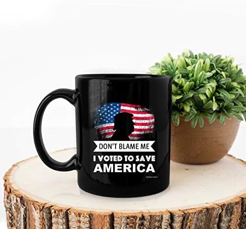 אני הצבעתי כדי לחסוך אמריקה טראמפ ספל קפה ספל תה כוס שחור שחור 15 עוז