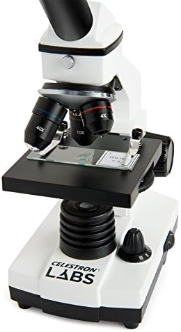 סלסטרון-מעבדות סלסטרון-מיקרוסקופ מתחם ראש חד-עיני-הגדלה פי 40-800-שלב מכני מתכוונן-כולל 2 עיניות ו -10 שקופיות