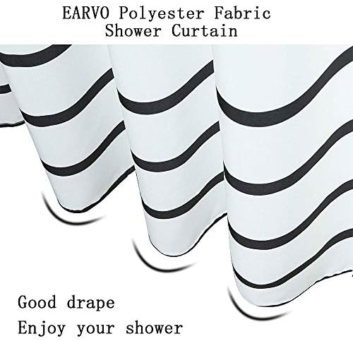 וילון מקלחת גיאומטרית של Earvo גיאומטרי ורוד כחול שחור שחור מופשט אביזרי וילון עם ווים פוליאסטר עמיד 60x72