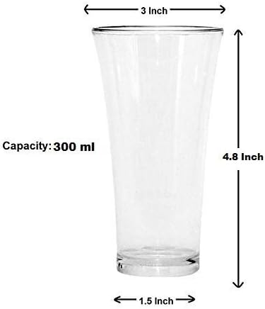 אורמילה פלסטיק פוליקרבונט פילזנר שתיית משקפיים עבור מים מיץ עבור אוכל שולחן בית מטבח מסיבת מסעדה 300 מיליליטר