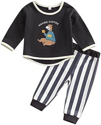 פעוט ילדי תינוק ילד ילדה חמוד תלבושות קריקטורה בעלי החיים קצר / ארוך שרוול סוודר למעלה + אלסטי מכנסיים