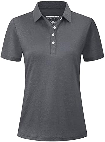 Faskunoie גולף פולו פולו חולצות נמתח חולצה שרוול קצר משקל קל יבש 4 כפתורים