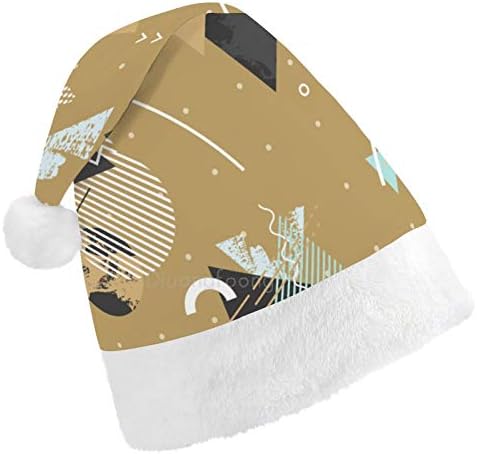 חג המולד סנטה כובע, גיאומטרי חג המולד חג כובע למבוגרים, יוניסקס נוחות חג המולד כובעי לשנה חדשה חגיגי תלבושות