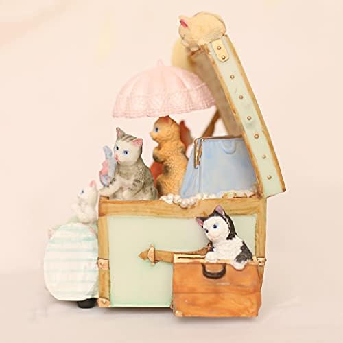 Liuzh Cat Girl Heart Lobating Music Box Octave Box Retro יום הולדת יצירתי מתנה לחברות לבנות חברות