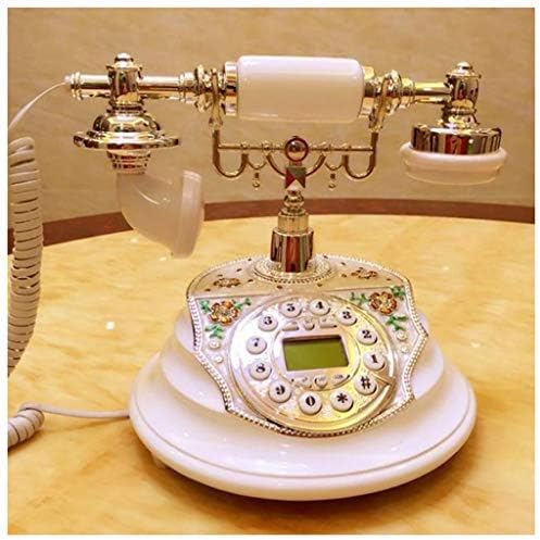 MEVIDA טלפון עתיק בסגנון אירופאי תאורה אחורית חוטי חוטי דיבורית זיהוי לבן קווי לבן קווי חמוד