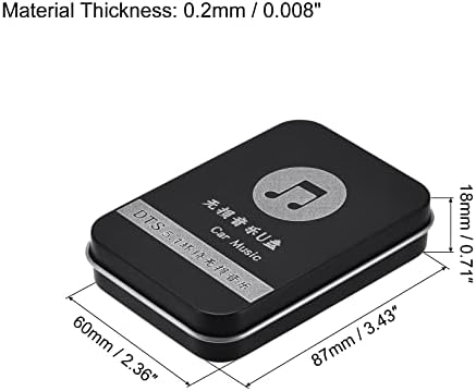 קופסת פח מתכת UXCell, 3 יחידות 3.43 x 2.36 x 0.71 מלבני מלבני ריק פח מלבני אחסון עם ספוג, שחור