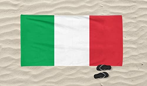 מגבת חוף דגל איטלקי, מגבת רכה 40 x 71, כותנה, מתנת קיץ, מגבת חוף דגל איטליה