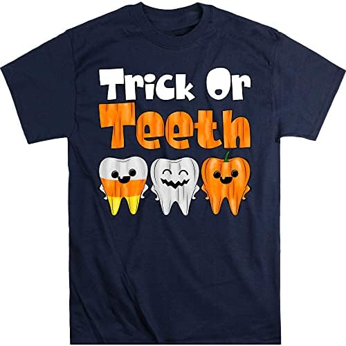 חולצת טריק או שיניים, טי רופא שיניים ליל כל הקדושים, טי סגל שיניים, מתנה לחולצת רופאי שיניים, מתנה