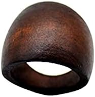 מקורי טבעי עץ טבעות בעבודת יד רטרו גיאומטרי עגול הצהרת טבעות בציר בוהמיה עץ אפריקאי אתני טבעת