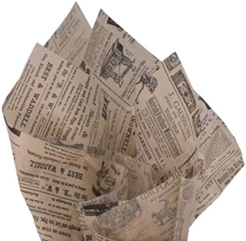 נייר טישו עיתון ישן - עם עיצובי בציר עבור גלישת מתנה 24 גיליונות דקורטיביים 20& 34; איקס 30