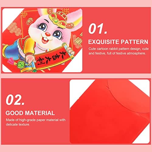 60 יחידות אדום מעטפות 2023 הסיני חדש שנה ארנב גלגל המזלות כסף מנות מזל הונגבאו
