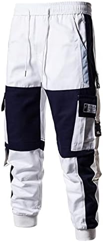 מכנסי מטען לכיס גברים מכנסיים אופנה צבע חילוף מלחמה אלסטית מכנסיים מזדמנים אימון ספורט מכנסי מכנסיים