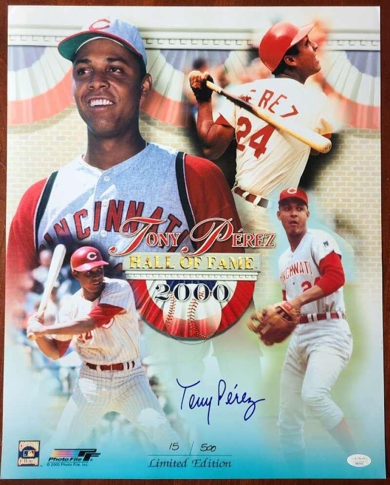 Tony Perez JSA Cert חתום 16x20 חתימה תמונות - תמונות MLB עם חתימה
