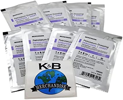 רוטב פטרולטום של Xeroform 1x8 אינץ 'ספוג גזה ספוג סטרילי, לא דבק, 8 חבילה, תוספת מושלמת לערכת העזרה הראשונה שלך!