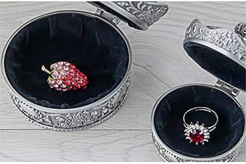 דקיקה מיני קופסת אחסון תכשיטים מעודנת, תיבת תכשיטים, תיבת תכשיטים רטרו כתר בסגנון אירופית, יצירת
