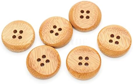 כפתורי במבוק של Craftmemore 4 חורים כפתור עץ קעור לתפירה לבגדים מלאכות DIY A52