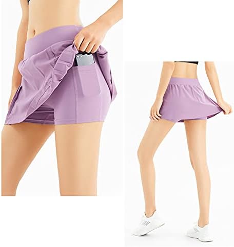 קפלים טניס חצאיות לנשים קל משקל אתלטי גולף ספורט עבור ריצה מקורה תרגיל עם כדור כיסים מכנסיים קצרים