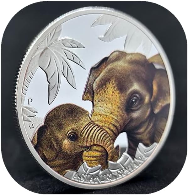 פיל הנצחה מטבע לאהוב בעלי החיים מטבע כסף מצופה מטבע לשאת על מזל מטבע מתנת הודיה מתנה חוץ מטבע