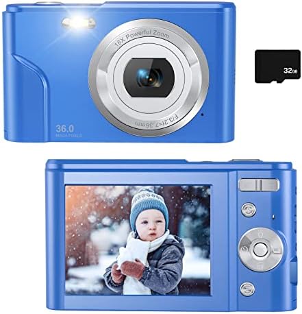 מצלמה דיגיטלית לילדים בנים ובנות-מצלמת ילדים 36 מגה פיקסל עם כרטיס 32 ג ' יגה-בייט, מצלמה מיני אלקטרונית