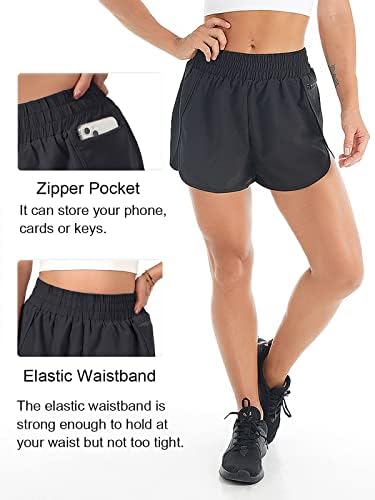 ג'לי פורח של נשים יבש מהיר של מכנסיים קצרים של מכנסי ספורט ספורט מכנסיים קצרים פעילים עם כיסים 1.75