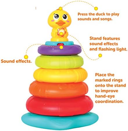 מרכז פעילות תינוקות של ג'וין מהבהב צעצועי ערימה לתינוקות עם צורה מיון אלפבית פעילות קוביית