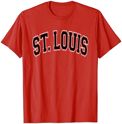 סנט לואיס מיזורי בנבחרת סגנון אדום עם שחור טקסט חולצה