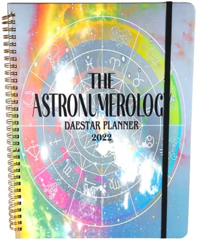 Fe Astronumerology Daestar מתכנן 2022 - 2023 מתכנן חודשי שנתי עם לוח שנה, כתב עת לידי ביטוי, לוח שנה לאסטרולוגיה,