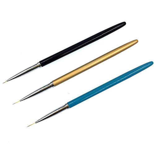 ווקוטו 3 יחידות סט נייל אמנות מברשת אוניית עטים עם מתכת ידית נייל פרטים מברשות סט עם 3 שונה גודל קווי ציור