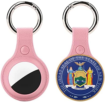 דגל מדינת ניו יורק תואם למארז איירטאג עם אביזרי איתור פריטים במחזיק מפתחות עם טבעת מפתח לתגי אוויר