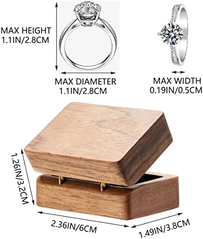 קוסיסו אחת מלבן עץ טבעת אריזת מתנה להצעה-נייד קטן אירוסין טבעת מחזיק תכשיטי תצוגה