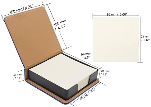 מחזיק פתקים מעור תזכיר קוביית פנקס רשימות עם 120 גיליונות 3.6 על 3.6 אינץ 'פתקים לא דביקים נייר עלים