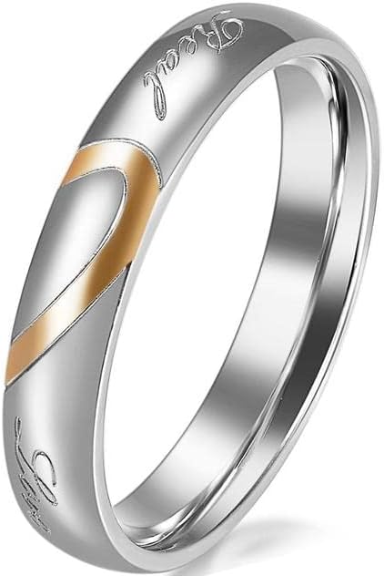צורת הלב של אויאלמה מאהב 316 ליטר גברים נשים טבעת הבטחה אהבה אמיתית טבעות נישואין זוגיות-1 חתיכה-נשים-7-03946
