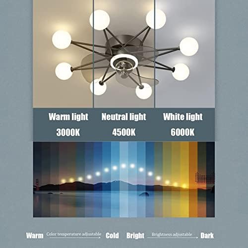 מאווררי קינאידי עם אורות תקרה ומאוורר מרוחק ומאוורר הפוך LED נורות תקרת מאוורר לעמעם, לתאורת מאוורר חדר