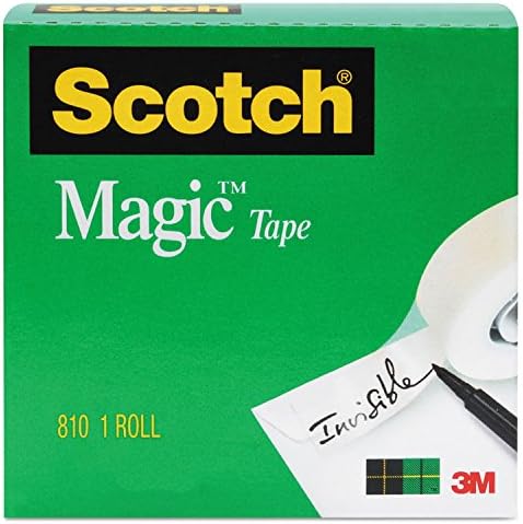 Scotch 8101K קלטת קסם, ליבה 1 אינץ ', 3/4 אינץ' x1000 אינץ ', 1/pk, שקוף