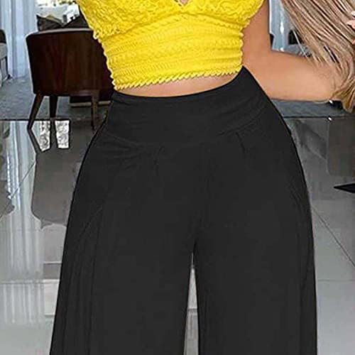 מכנסי הרמון של ZDFER לנשים פלוס מכנסיים מזדמנים בגודל BOHO הדפס מכנסי רגל רחבים רופפים מכנסי