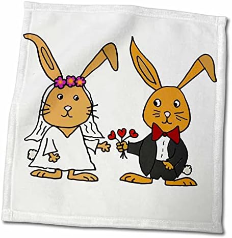 3 דרוז ארנב מצחיק ארנב ארנב וחתן חתונה מצויר - מגבות
